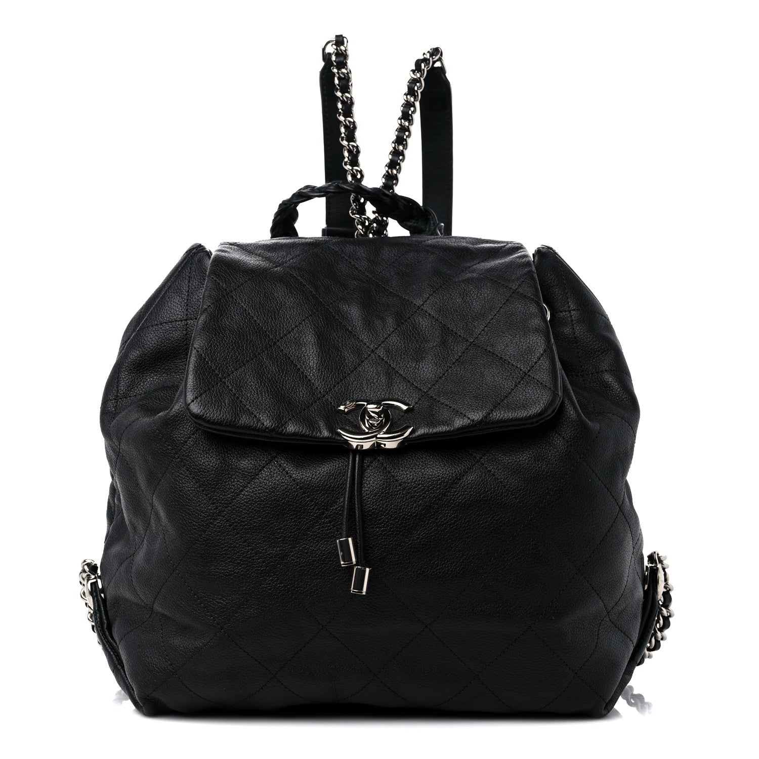 Chanel Grained Calfskin Stitched Braided With Style Backpack Black 1 of 9