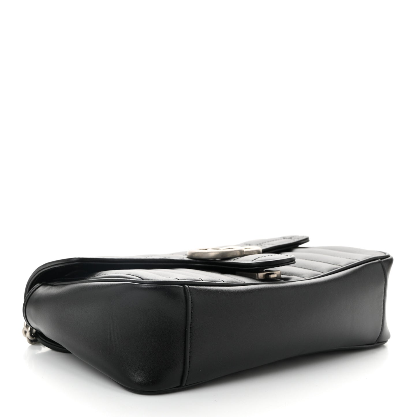 Calfskin Matelasse Aria Small GG Marmont Shoulder Bag Black