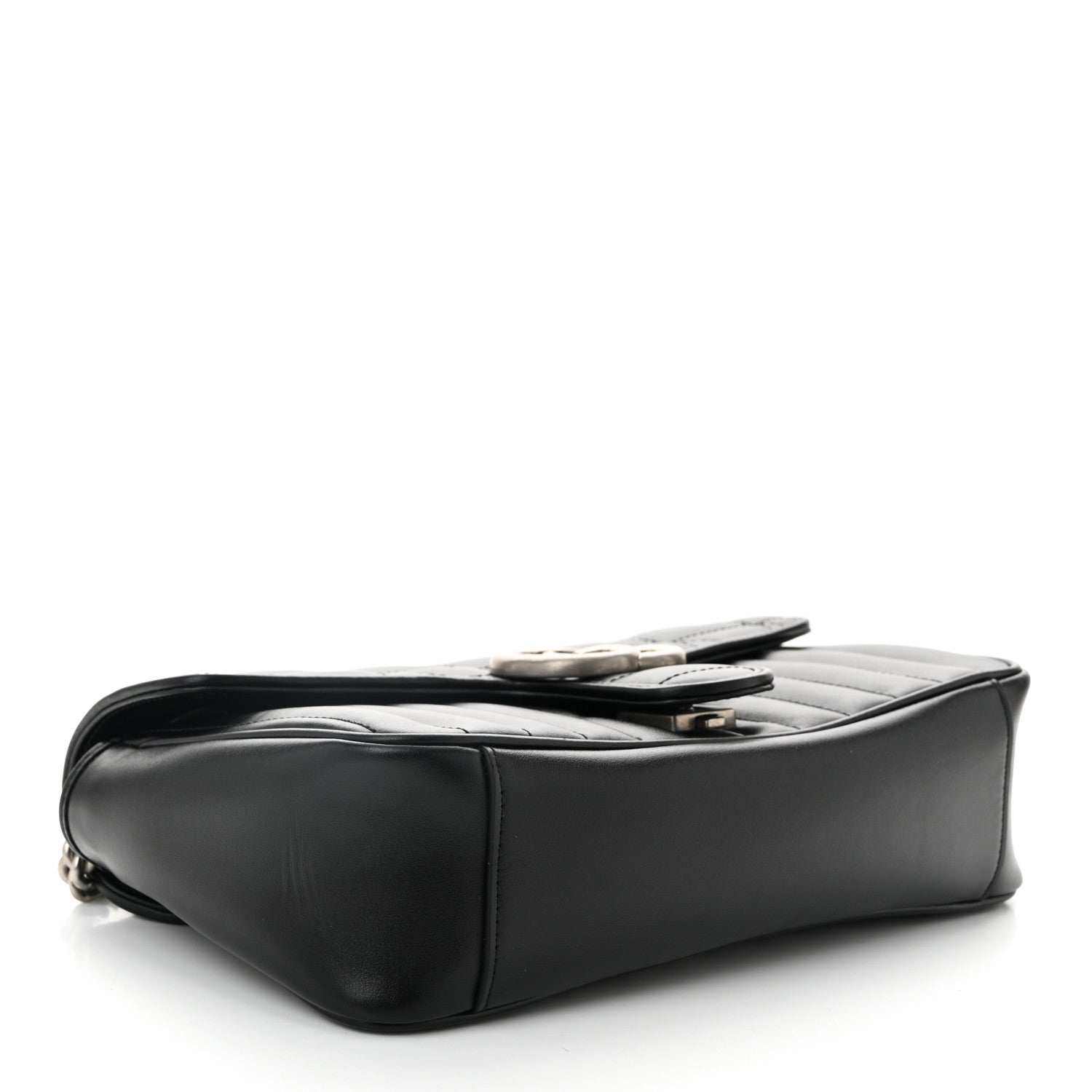 Gucci Calfskin Matelasse Aria Small GG Marmont Shoulder Bag Black 4 of 10