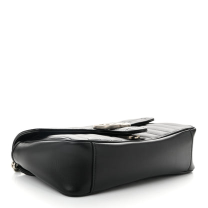 Gucci Calfskin Matelasse Aria Small GG Marmont Shoulder Bag Black 4 of 10