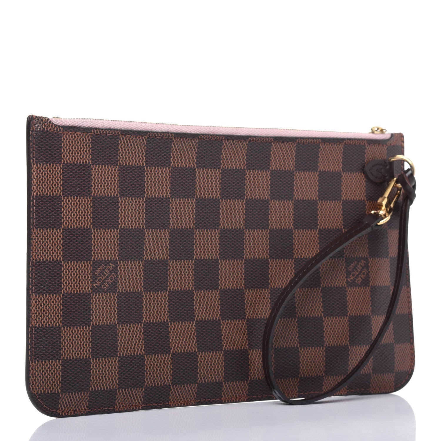 Louis Vuitton Damier Ebene Neverfull MM GM Pochette Rose Ballerine 3 of 19