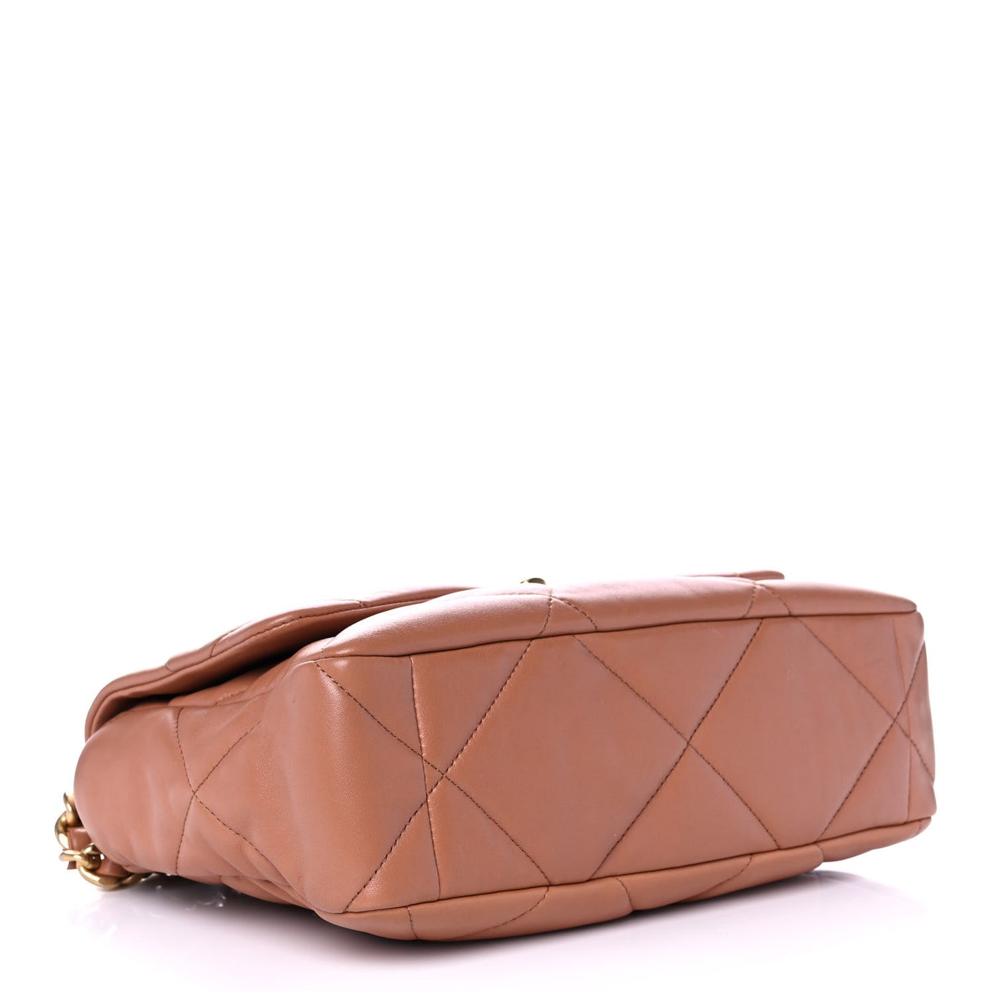 Lambskin Quilted Large Chanel 19 Flap Brown
