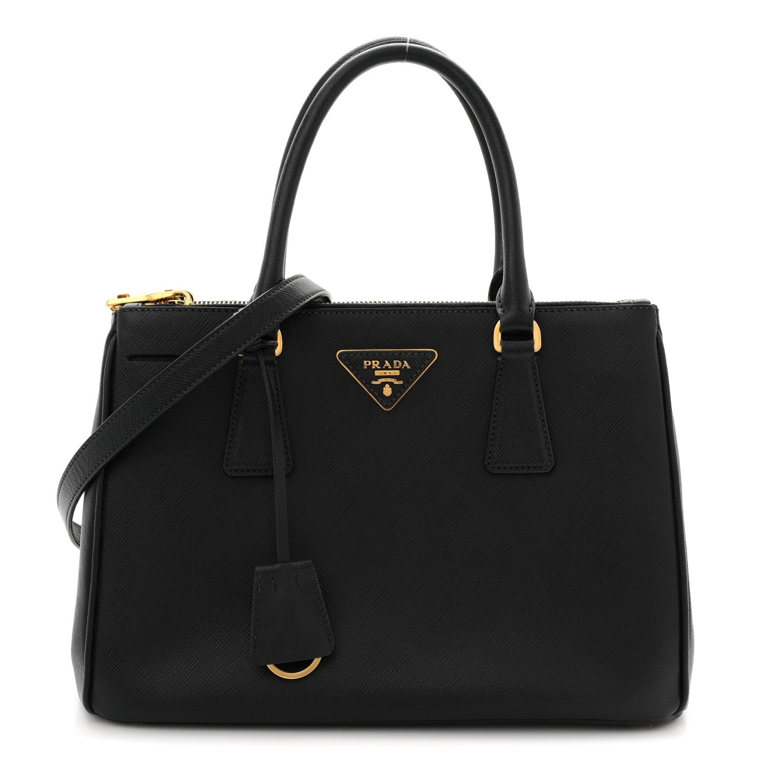 Prada Saffiano Small Galleria Double Zip Tote Black 1 of 13