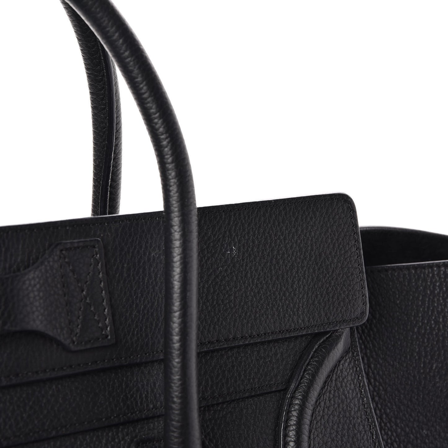 Drummed Calfskin Mini Luggage Black