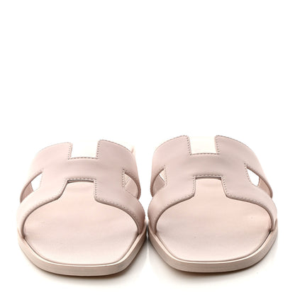Hermes Box Calfskin Oran Sandals 41 Rose Pale 2 of 9