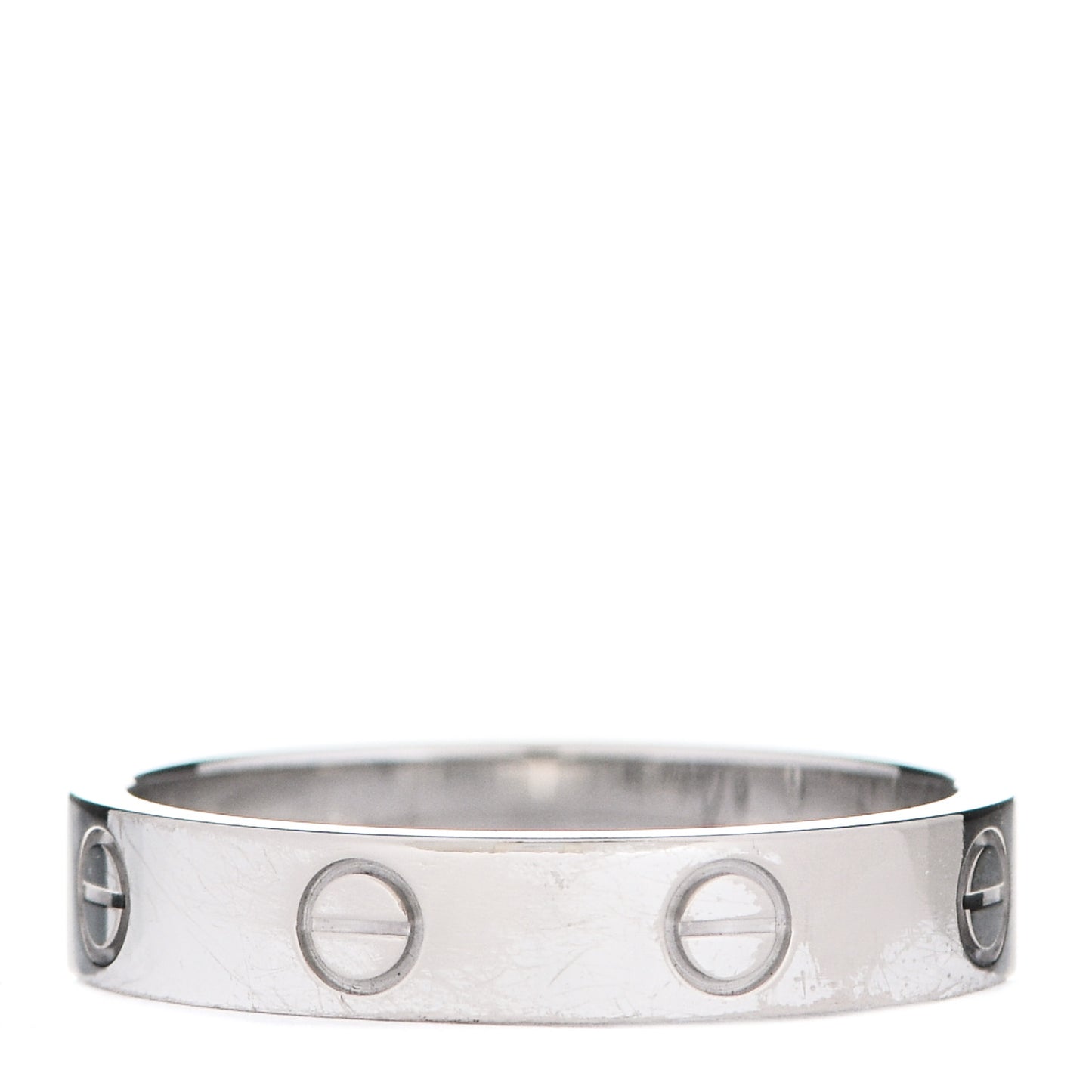18K White Gold Diamond 4mm LOVE Wedding Band Ring 56 7.5