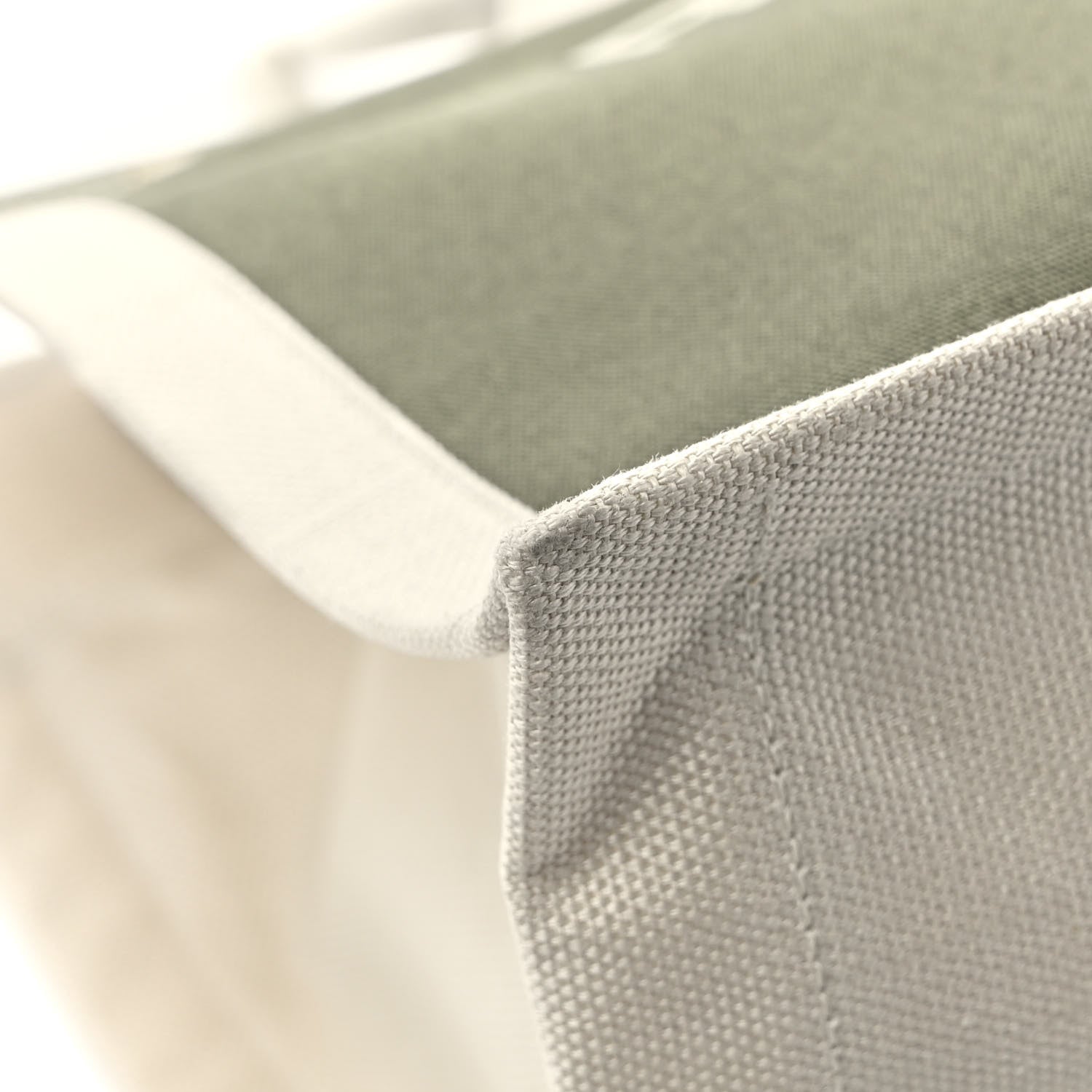 Saint Laurent Linen Calfskin Small Rive Gauche Tote Military Green Blanc Vintage 9 of 10