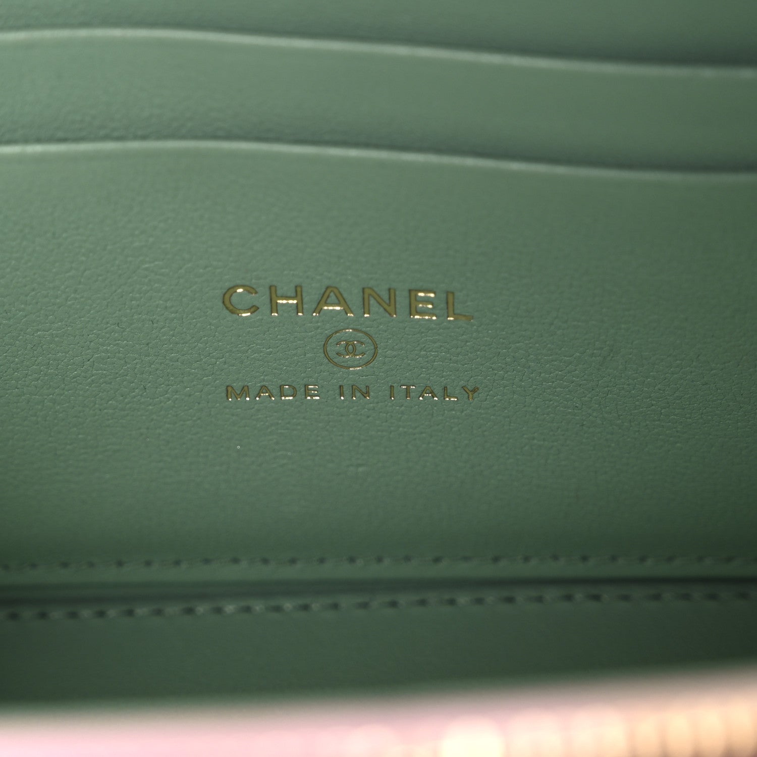 Chanel Lambskin Quilted Small Top Handle Vanity Case With Chain  Lilac Light Green 6 of 10