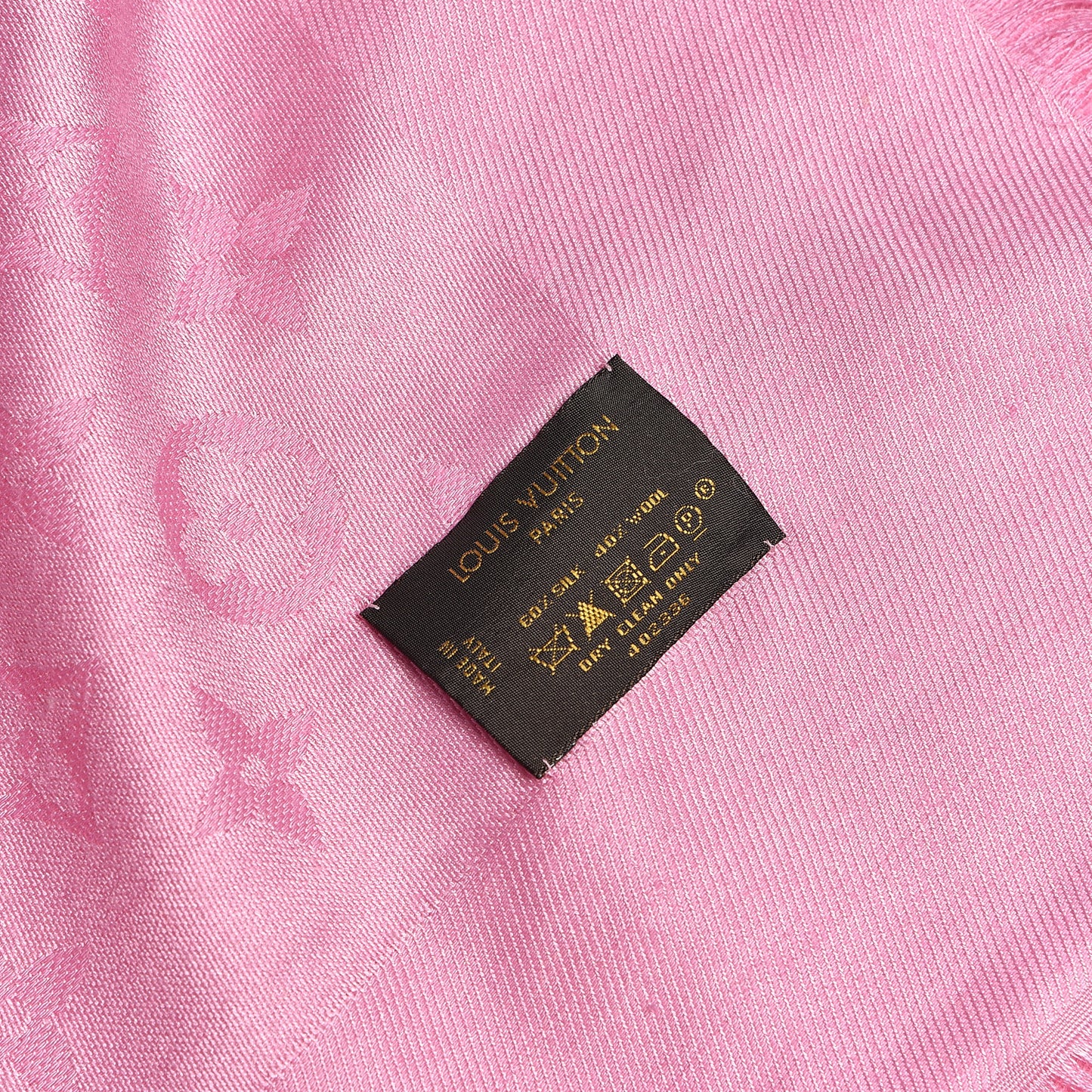 Wool Silk Monogram Shawl Rose Petale