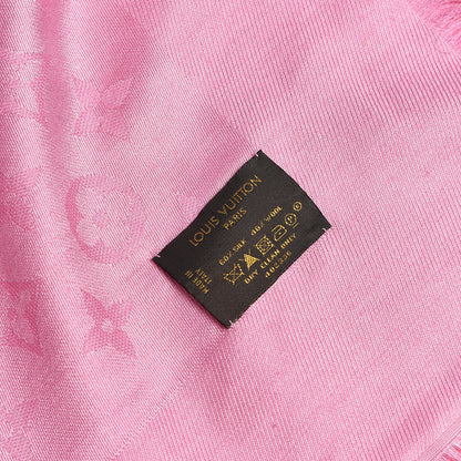 Louis Vuitton Wool Silk Monogram Shawl Rose Petale 4 of 4