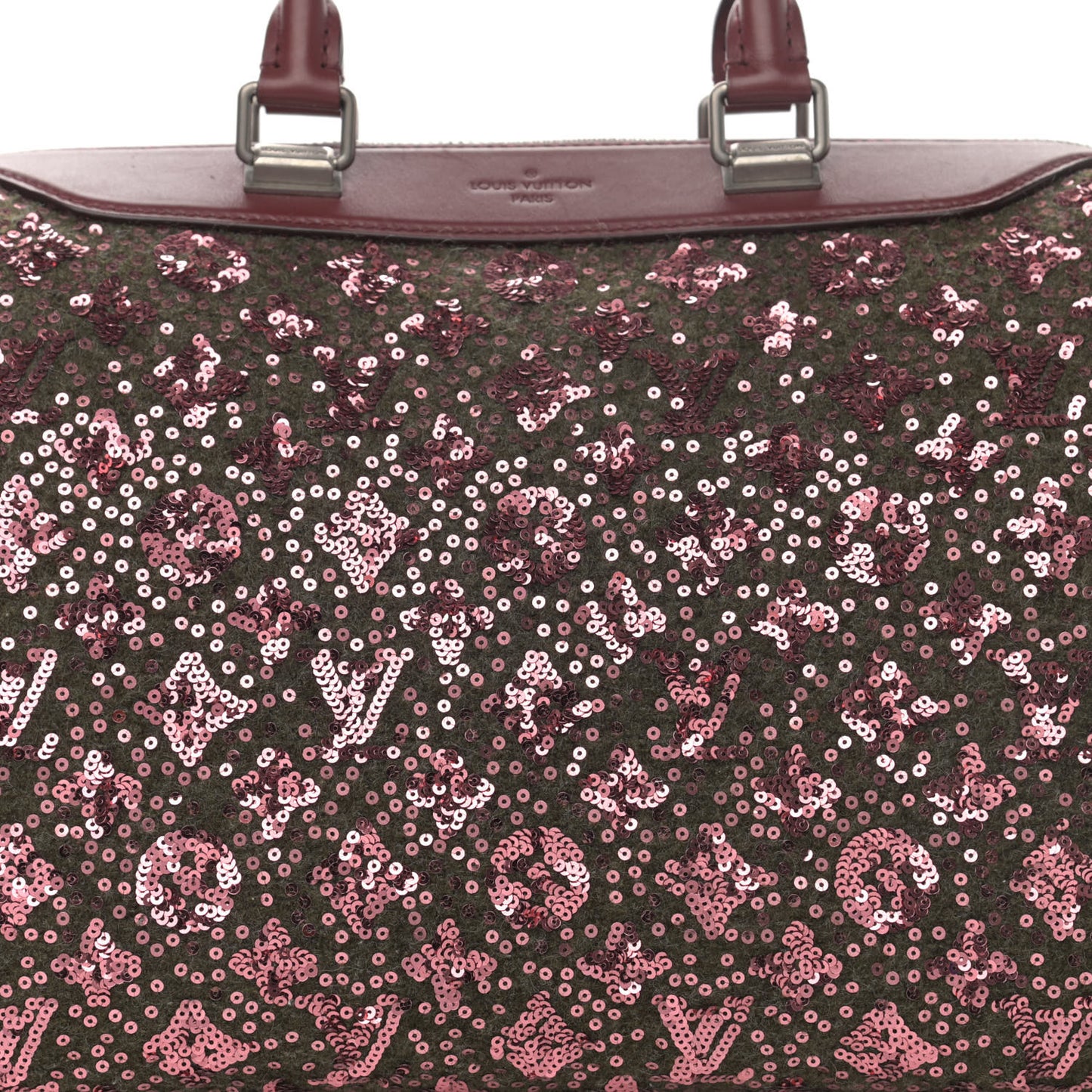 Sequin Monogram Sunshine Express Speedy Burgundy