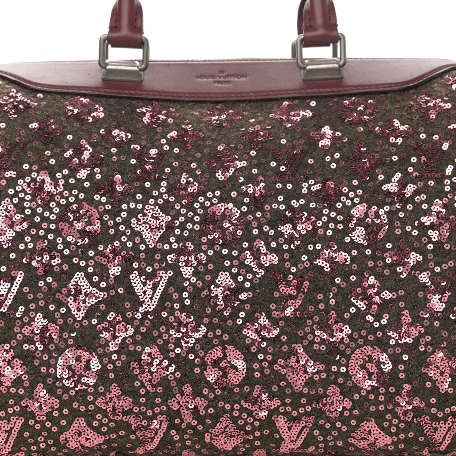 Louis Vuitton Sequin Monogram Sunshine Express Speedy Burgundy 8 of 15