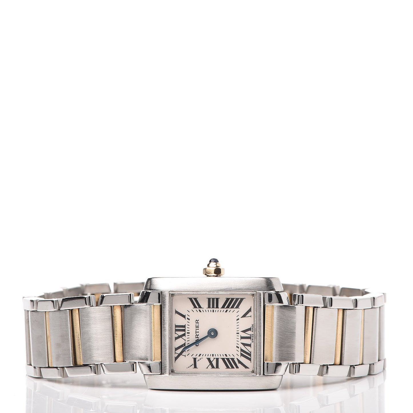 Stainless Steel 18K Yellow Gold 20mm Tank Francaise Quartz Watch