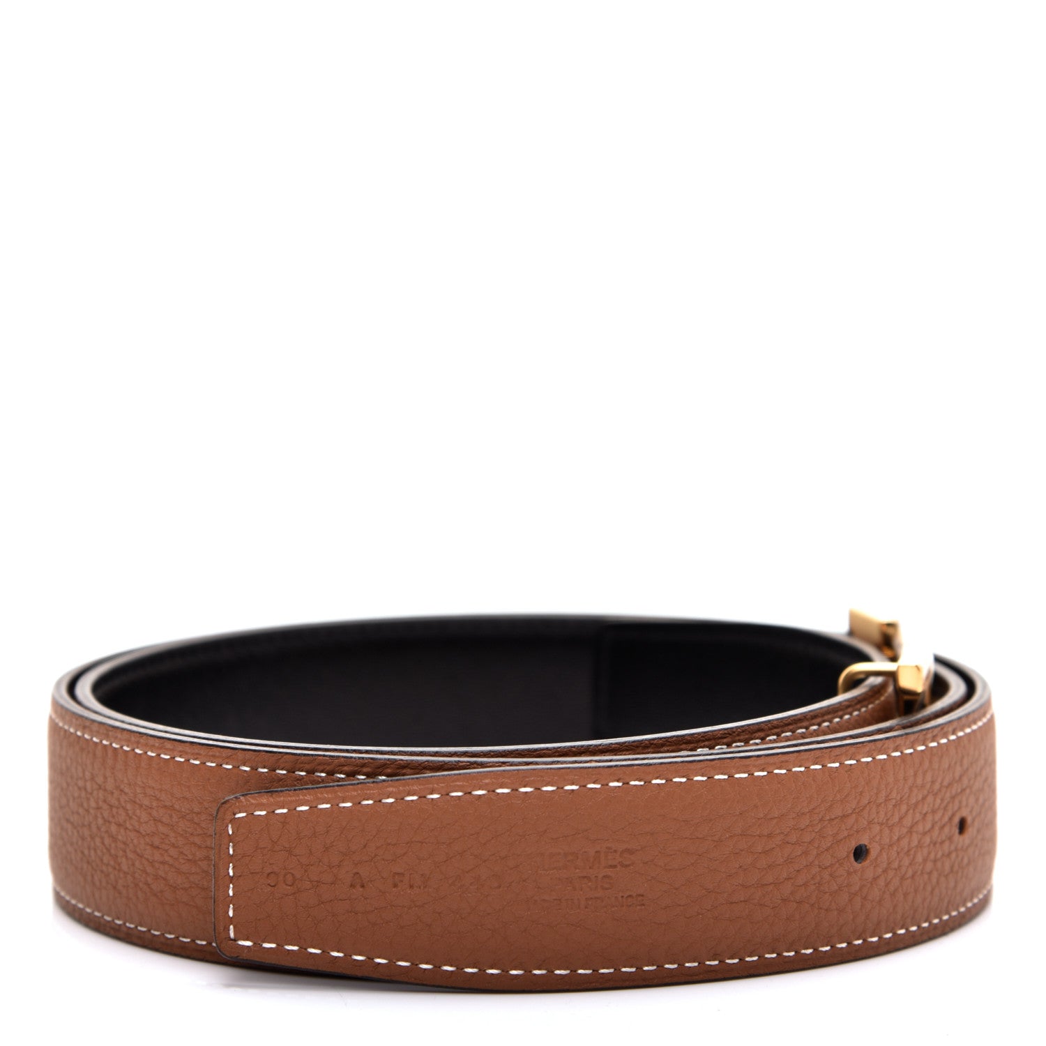 Hermes Swift Togo 32mm H Belt 90 Black Gold 6 of 6