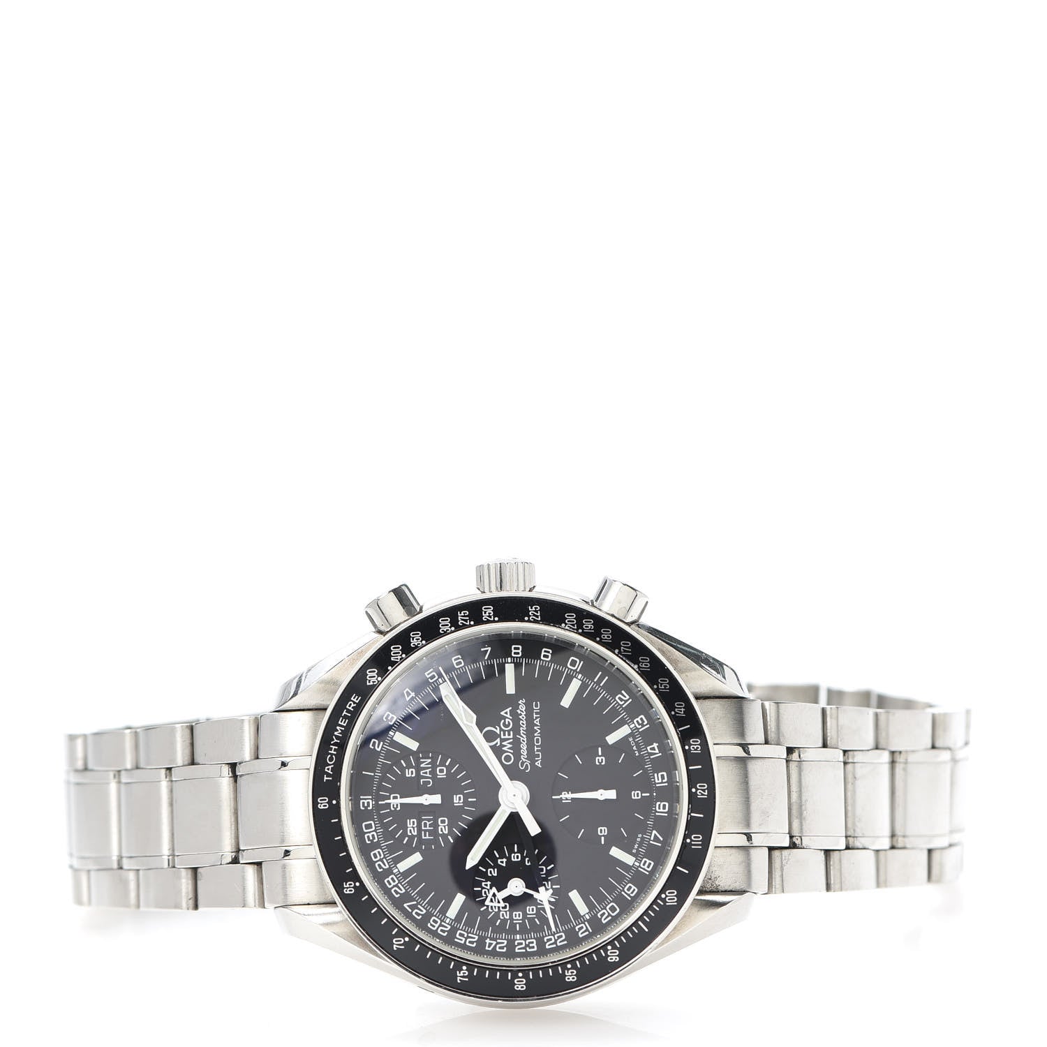 Omega Stainless Steel 39mm Speedmaster Day-Date Chronograph Automatic Watch Black 3520.50 2 of 5