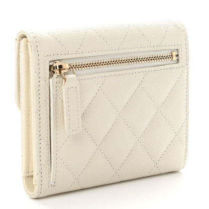 Chanel Caviar Quilted Compact Flap Wallet White 3 of 8