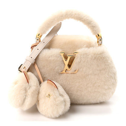 Louis Vuitton Shearling Caousnow Capucines Cream 1 of 10