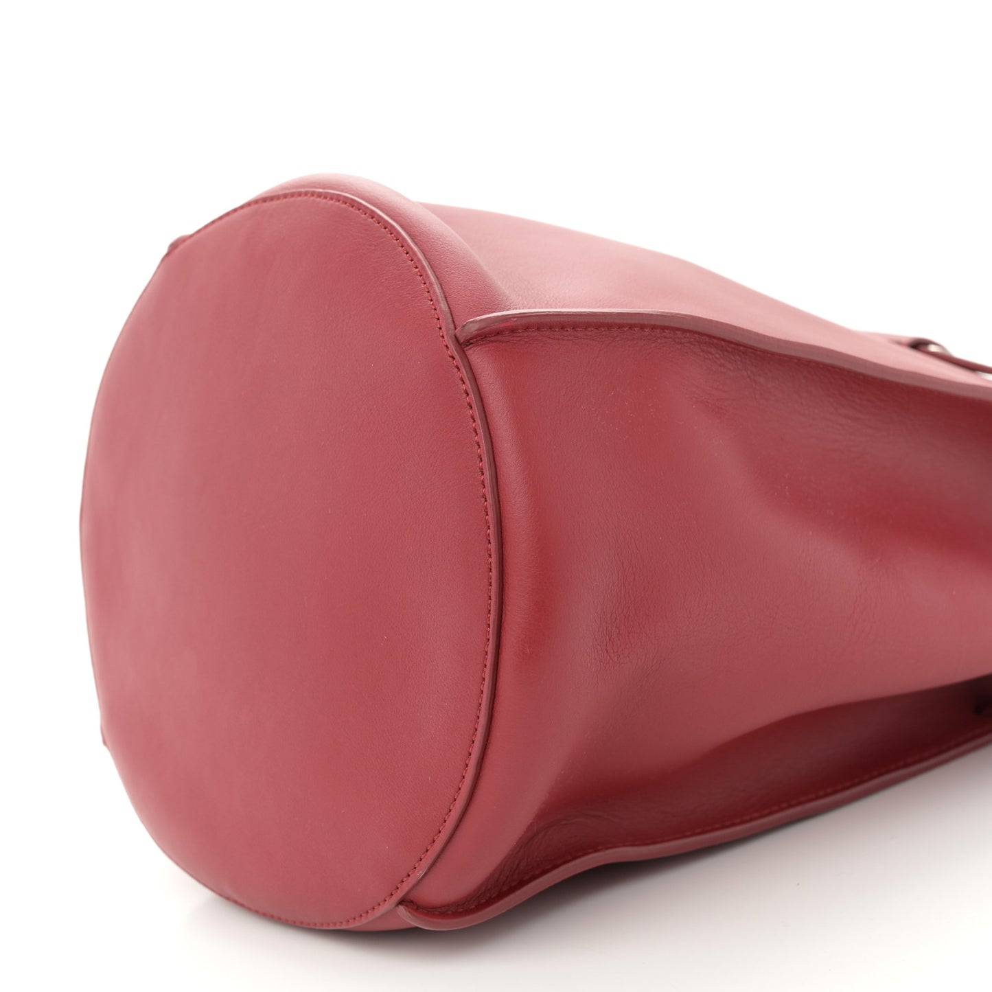 Supple Grained Calfskin Big Bag Bucket Red