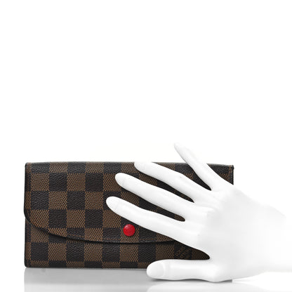Louis Vuitton Damier Ebene Emilie Wallet Red 2 of 8