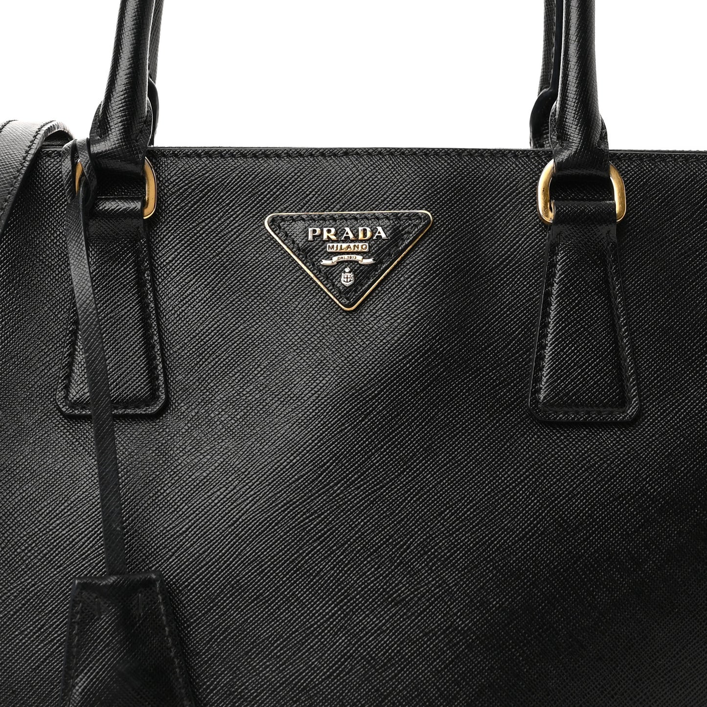 Saffiano Medium Galleria Double Zip Tote Black