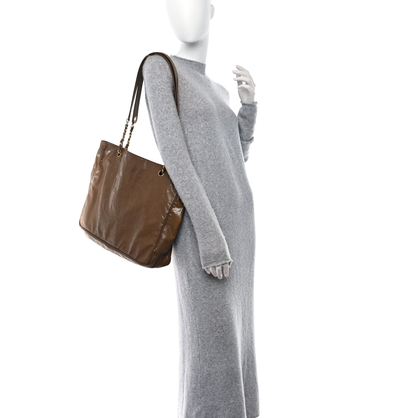 Calfskin CC Timeless Shopping Tote Brown