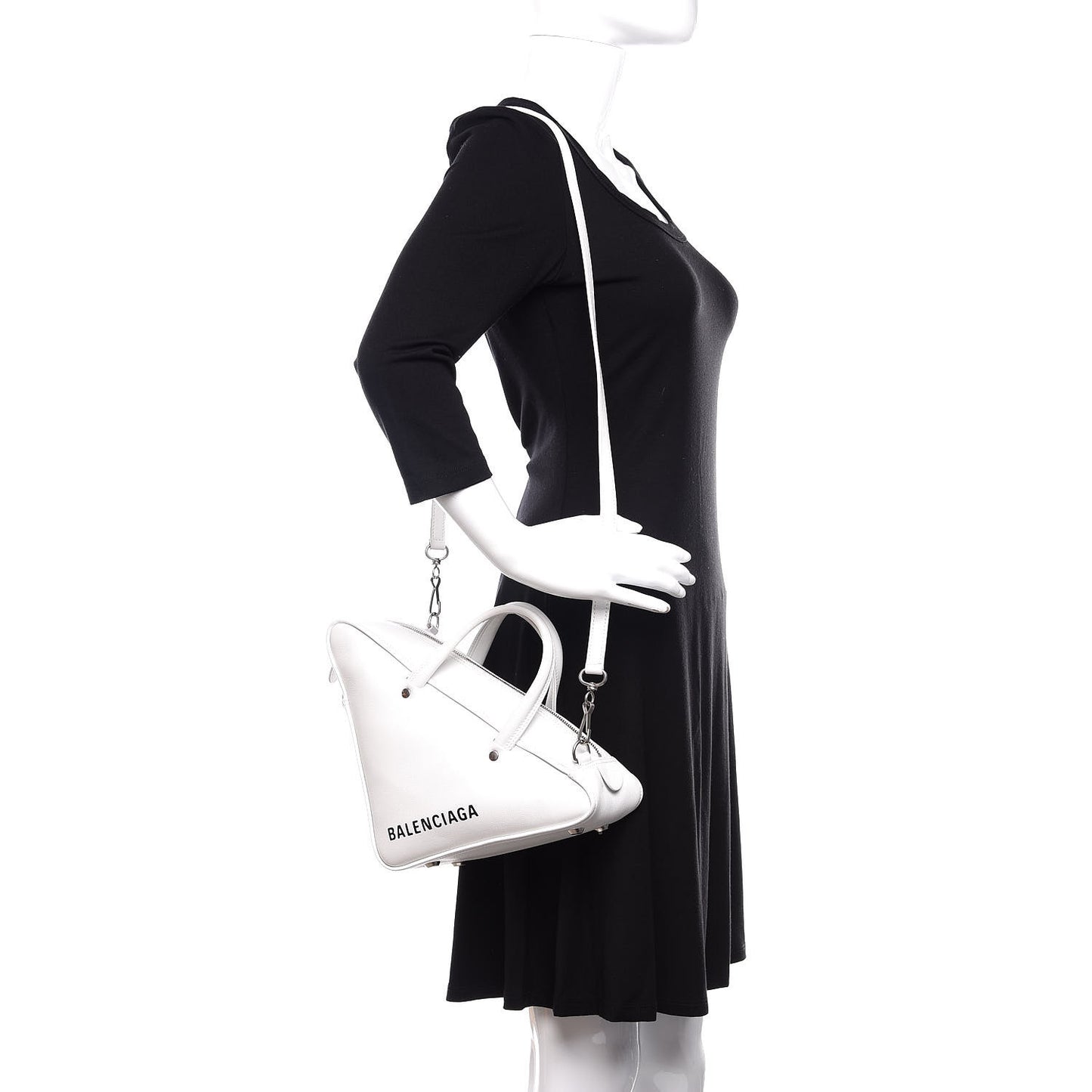 Calfskin S Triangle Duffle White