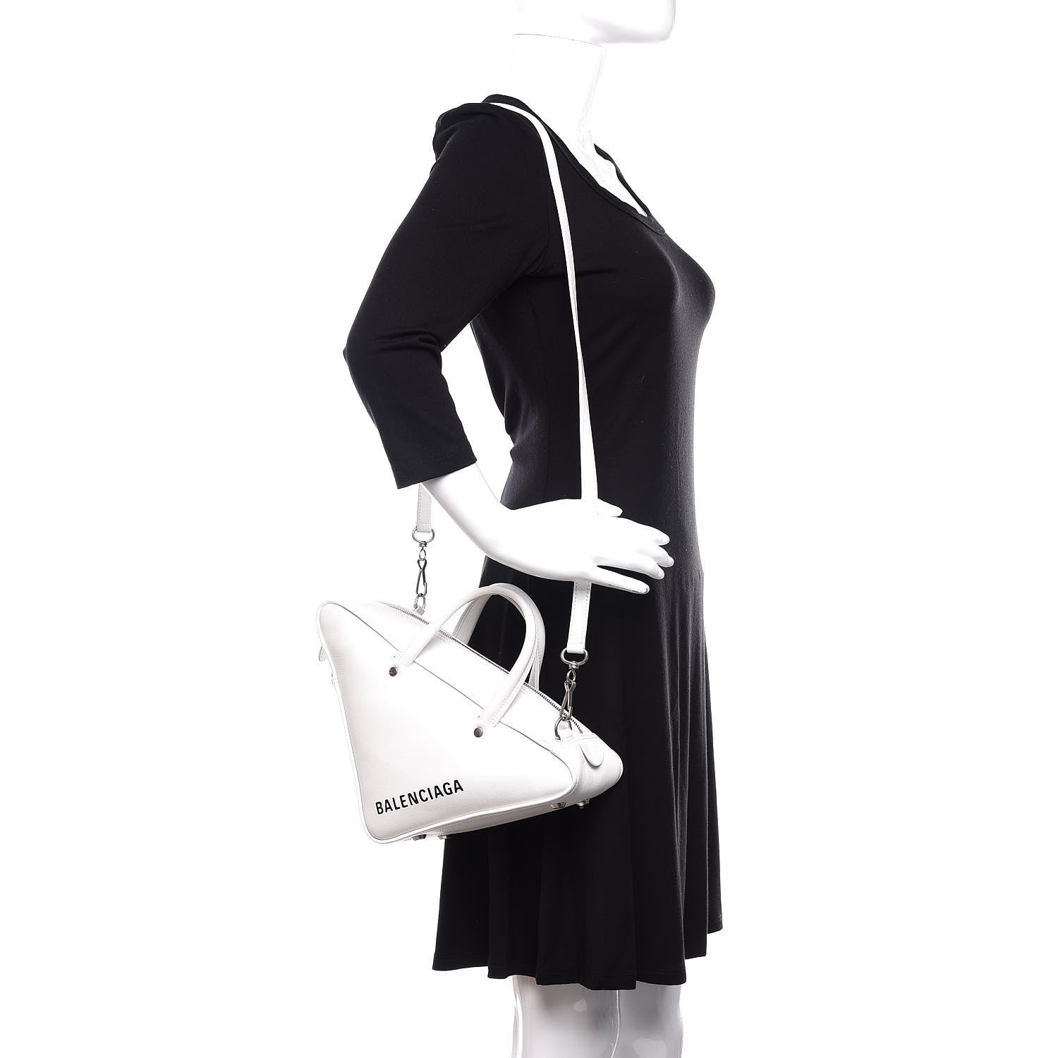 Balenciaga Calfskin S Triangle Duffle White 2 of 13