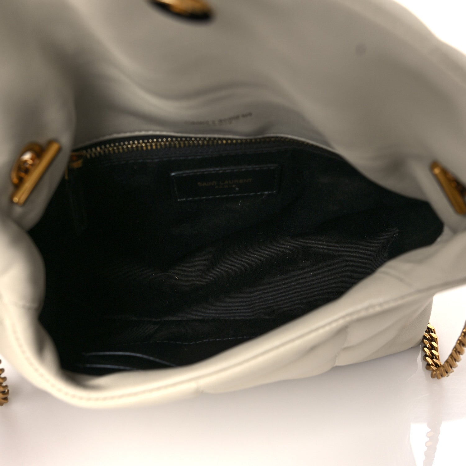 Saint Laurent Lambskin Quilted Toy Loulou Puffer Monogram Chain Satchel Crema Soft 5 of 11