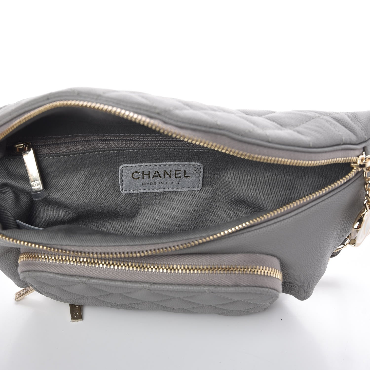 Chanel Caviar Quilted Business Affinity Waist Bag Grey 5 of 8
