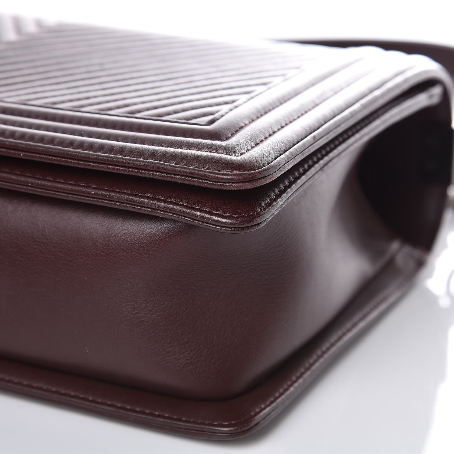 Chanel Calfskin Chevron Quilted New Medium Boy Flap Burgundy 9 of 11