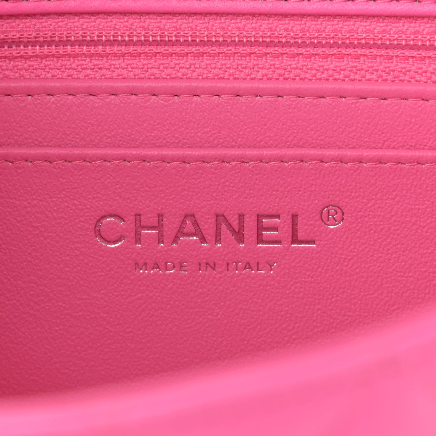 Lambskin Quilted Mini Rectangular Flap Neon Pink