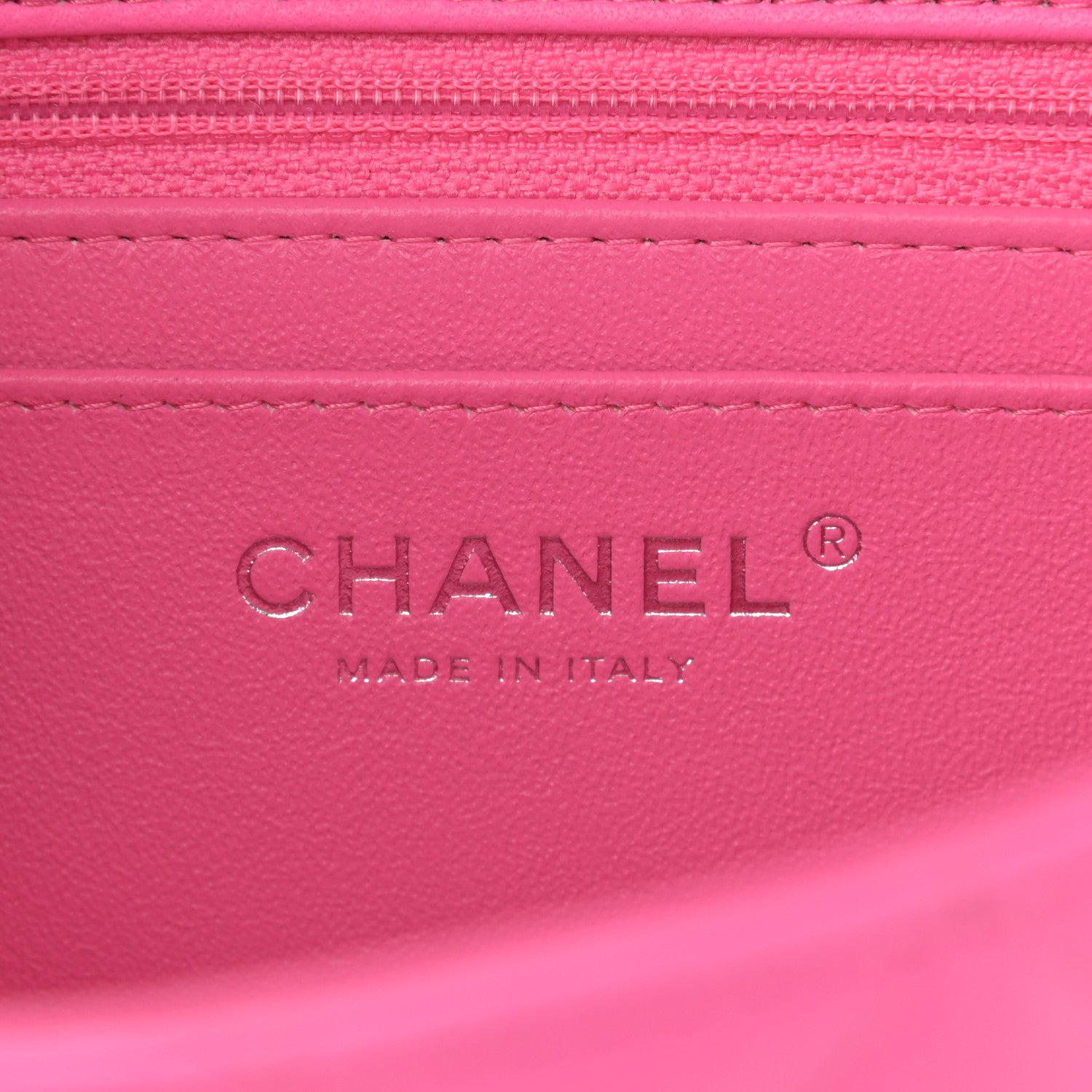 Chanel Lambskin Quilted Mini Rectangular Flap Neon Pink 6 of 11