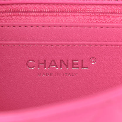 Chanel Lambskin Quilted Mini Rectangular Flap Neon Pink 6 of 11