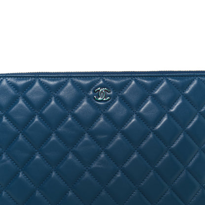 Chanel Lambskin Quilted Medium CC Cosmetic Case Blue Pink 8 of 10