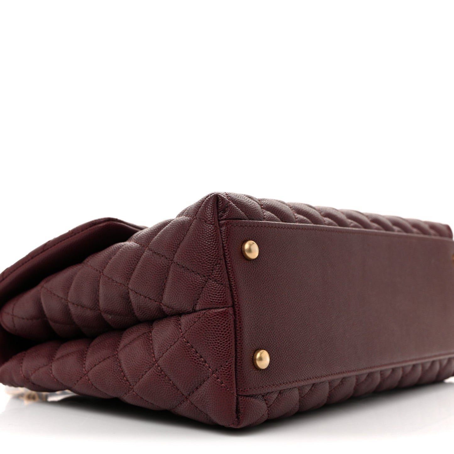 Caviar Lizard Quilted Medium Coco Handle Flap Burgundy