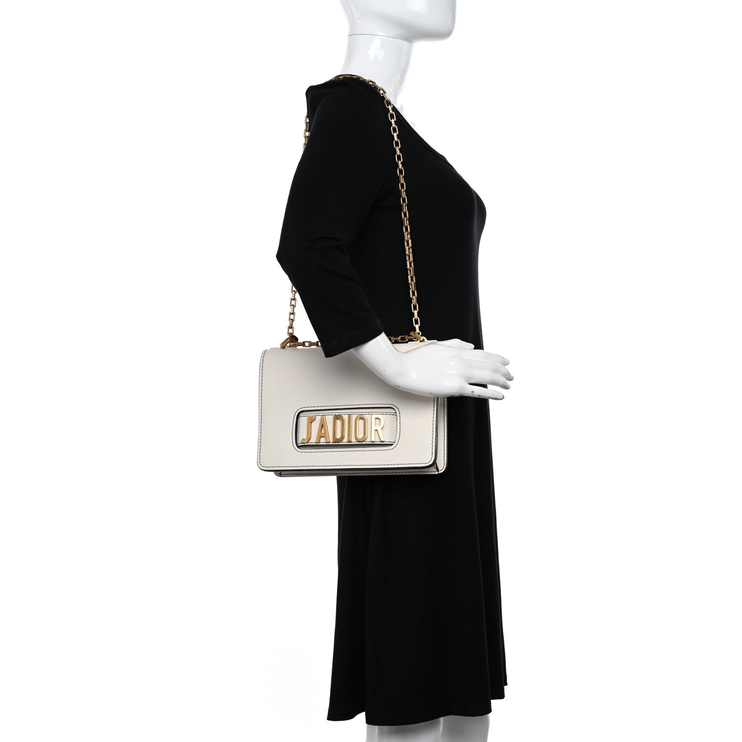 Christian Dior Calfskin J'Adior Chain Flap Bag Off White 2 of 14