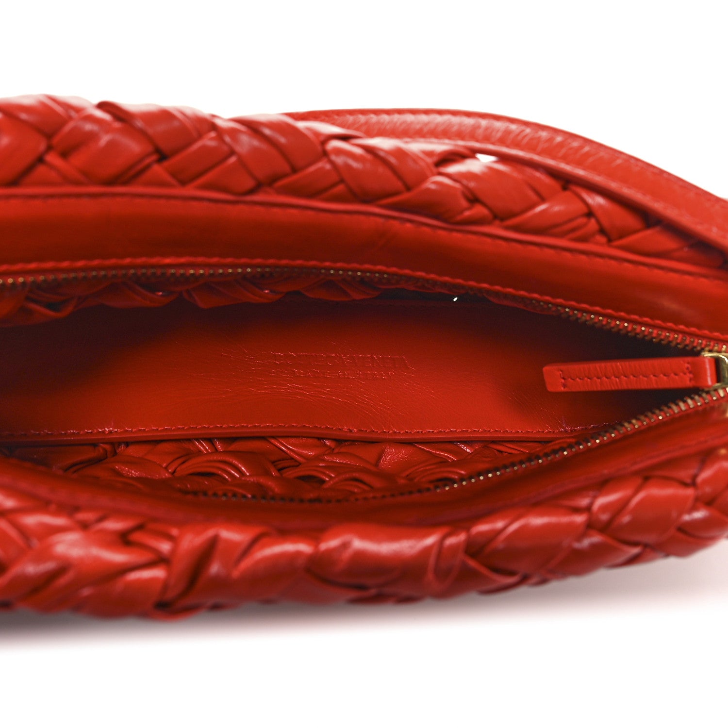 Bottega Veneta Calfskin Intrecciato Kalimero Cha-Cha Clutch Red 5 of 9