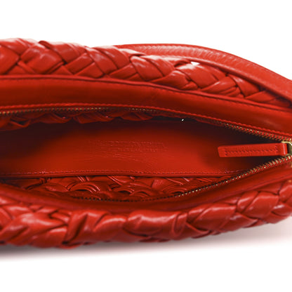 Bottega Veneta Calfskin Intrecciato Kalimero Cha-Cha Clutch Red 5 of 9
