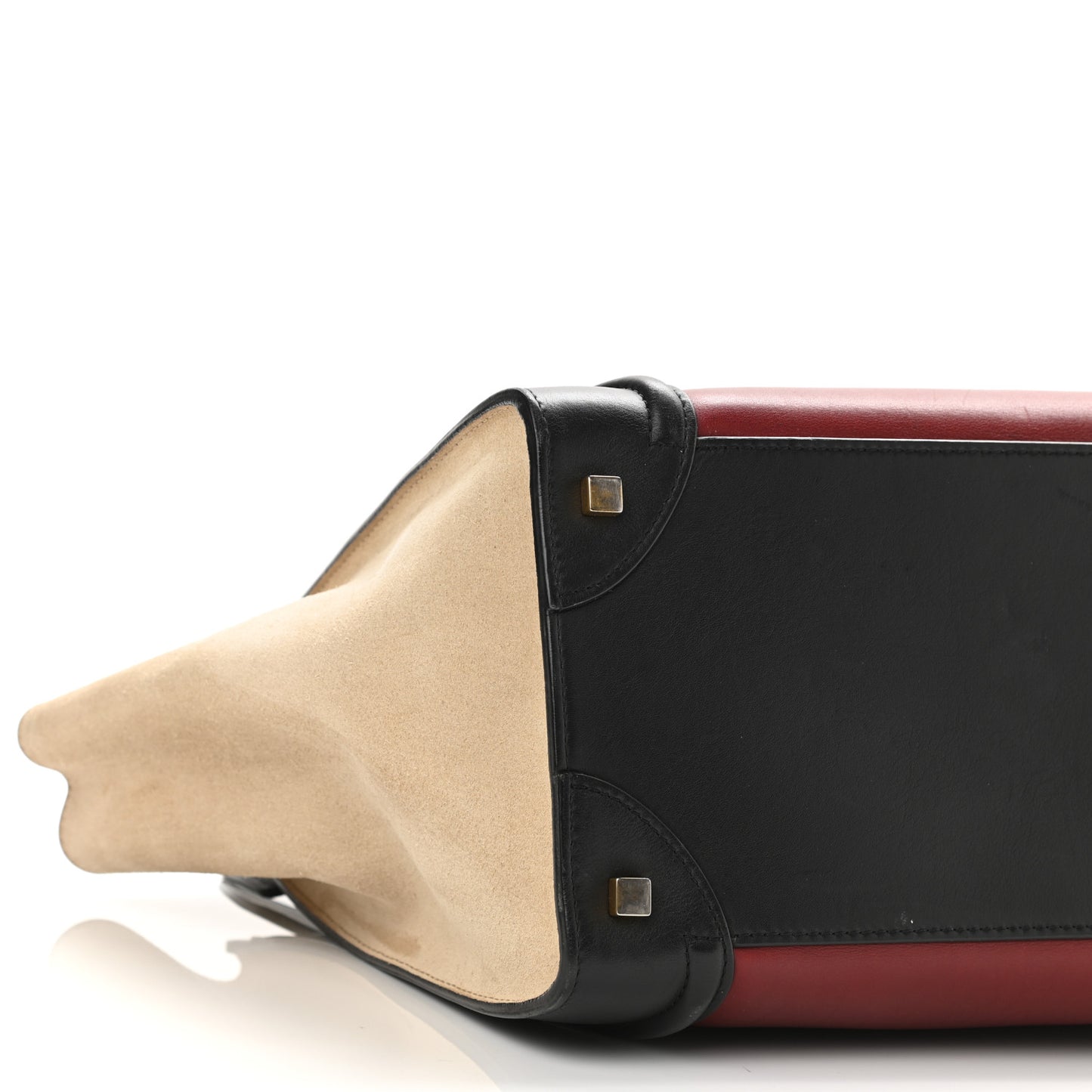 Smooth Calfskin Suede Mini Tri-Color Luggage Rust