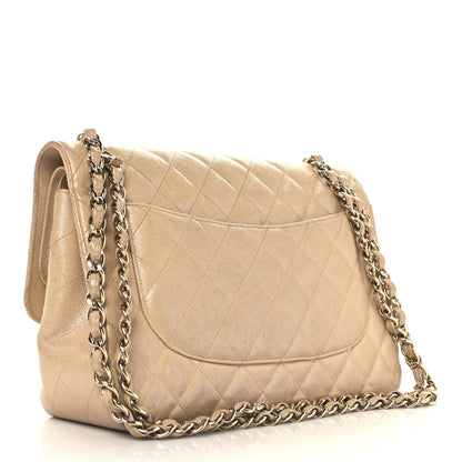 Chanel Iridescent Caviar Quilted Jumbo Double Flap Beige 3 of 16