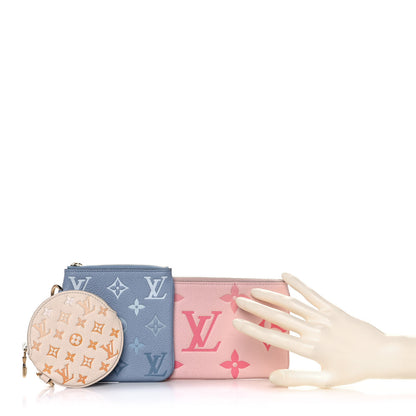 Louis Vuitton Empreinte Monogram Giant By The Pool Trio Pouch Rosebud Summer Blue Cream Saffron 2 of 11