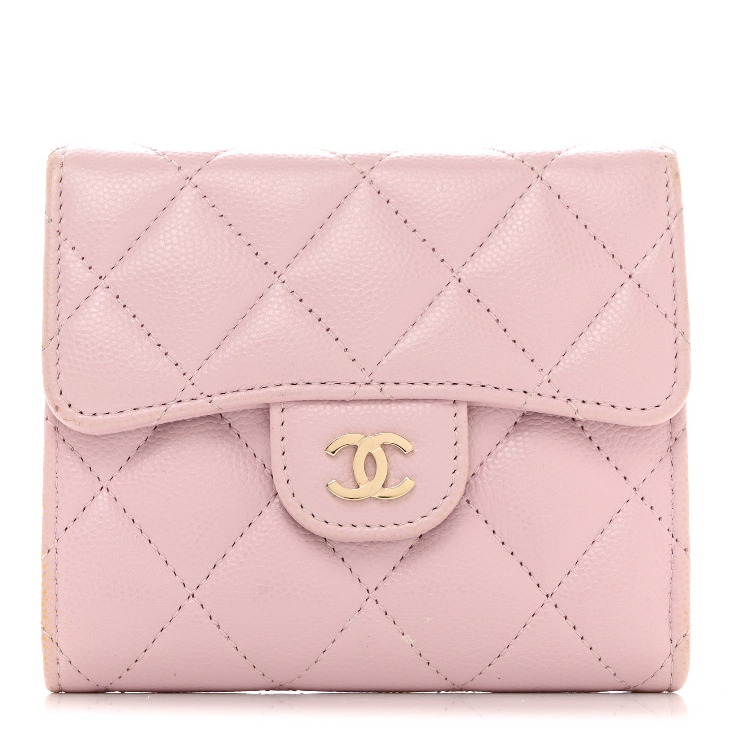 Chanel Caviar Quilted Compact Flap Wallet Light Pink 1 of 8