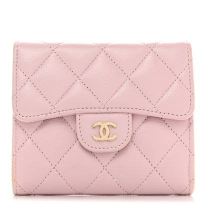 Chanel Caviar Quilted Compact Flap Wallet Light Pink 1 of 8