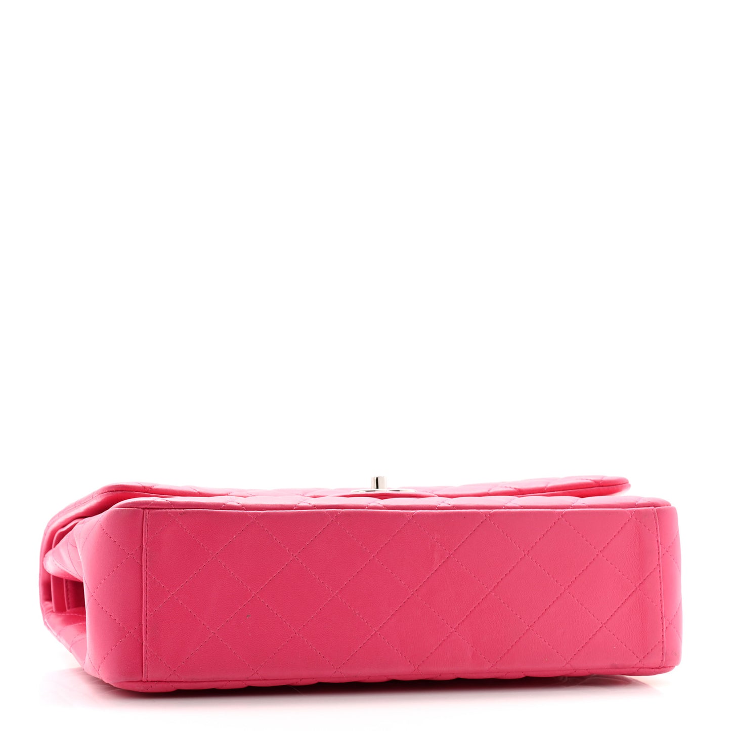 Lambskin Quilted Maxi Double Flap Dark Pink
