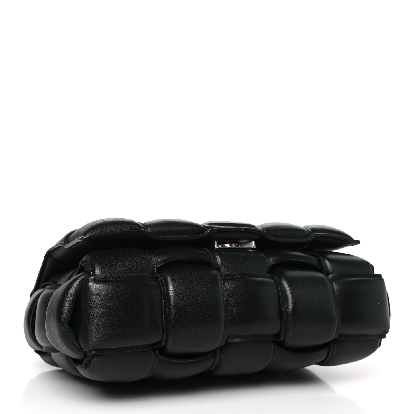 Lambskin Maxi Intreccio Padded Chain Cassette Crossbody Bag Black