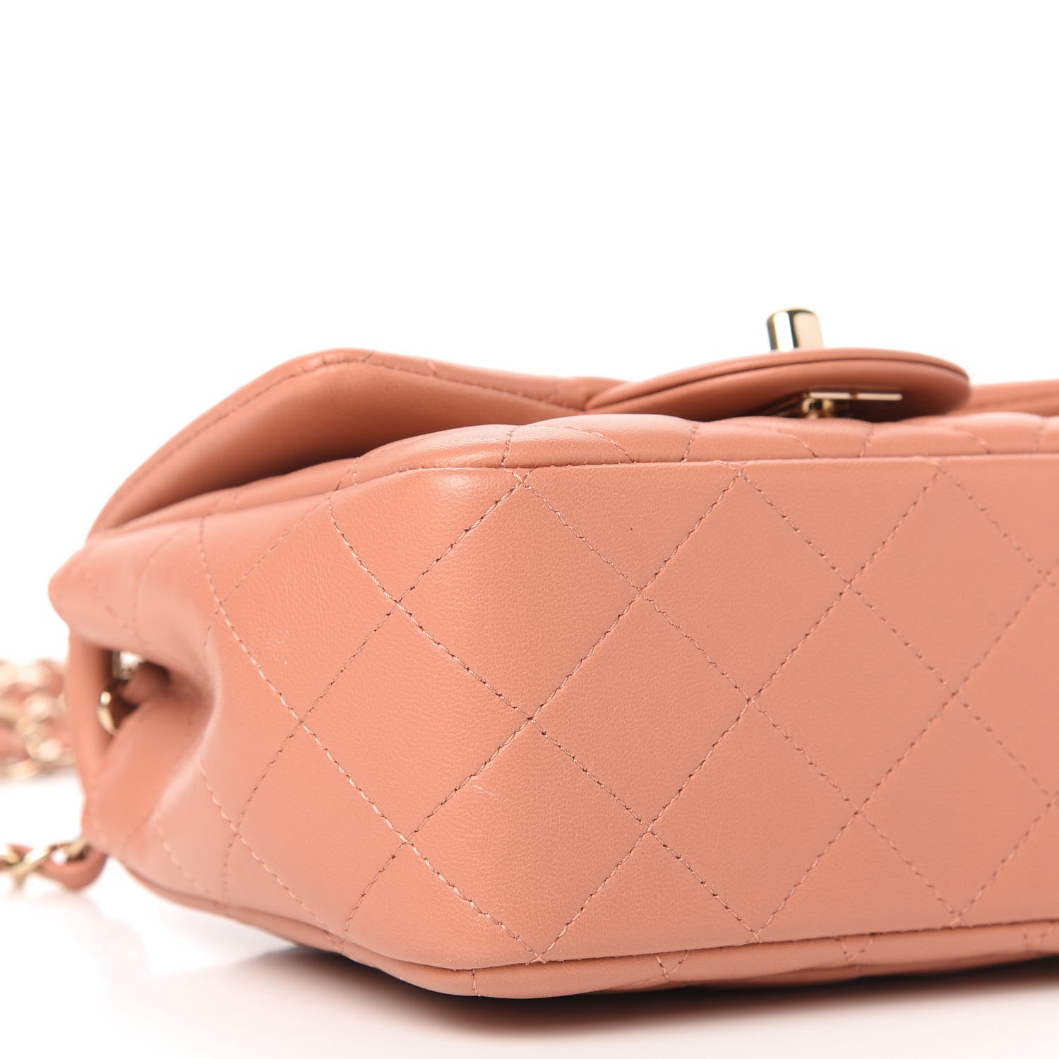 Chanel Lambskin Quilted Mini Square Flap Dark Beige 6 of 11