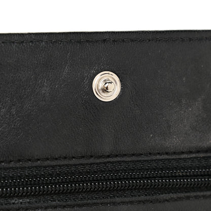 Chanel Lambskin Camellia Embossed Wallet on Chain WOC Black 11 of 17