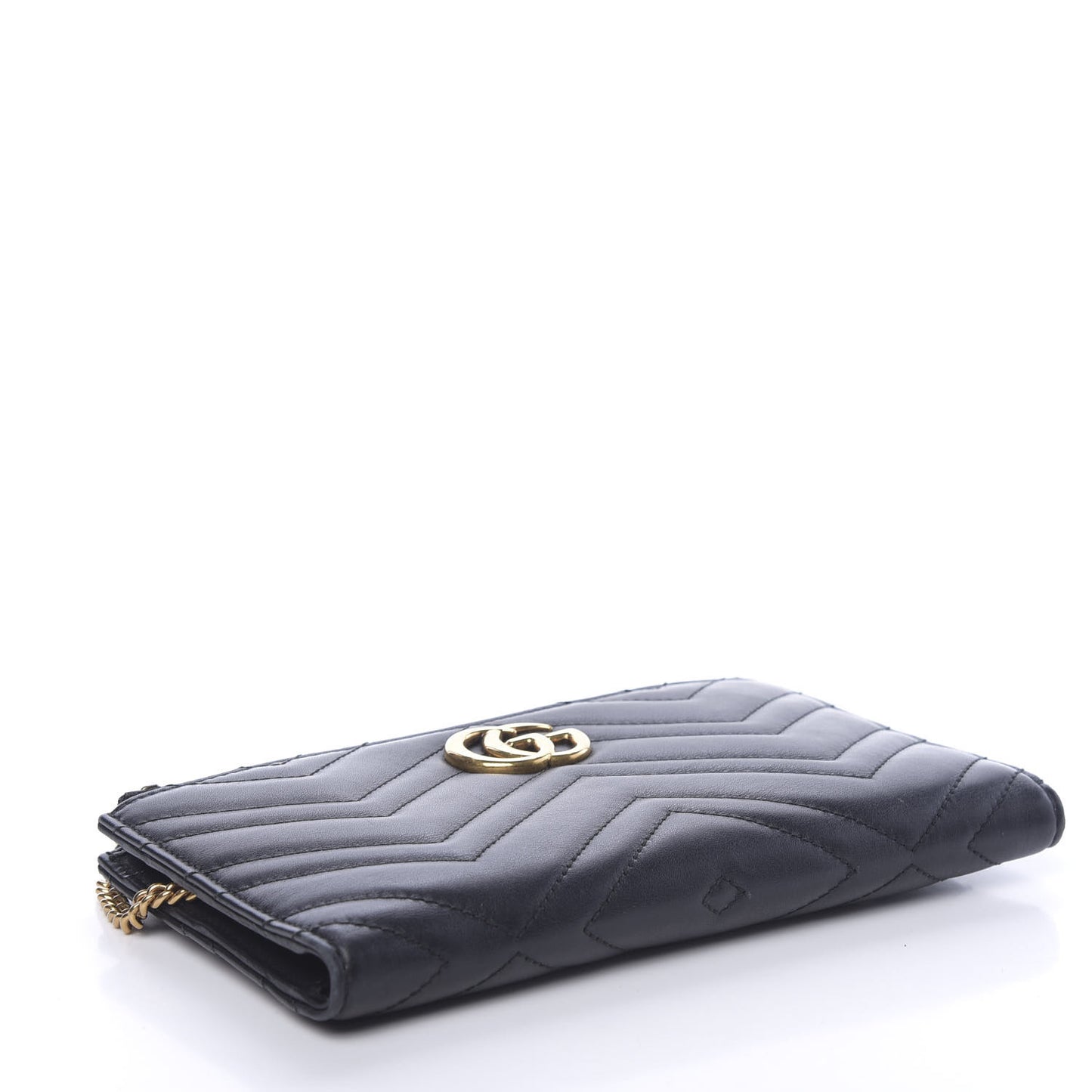 Calfskin Matelasse GG Marmont Wallet Chain Bag Black