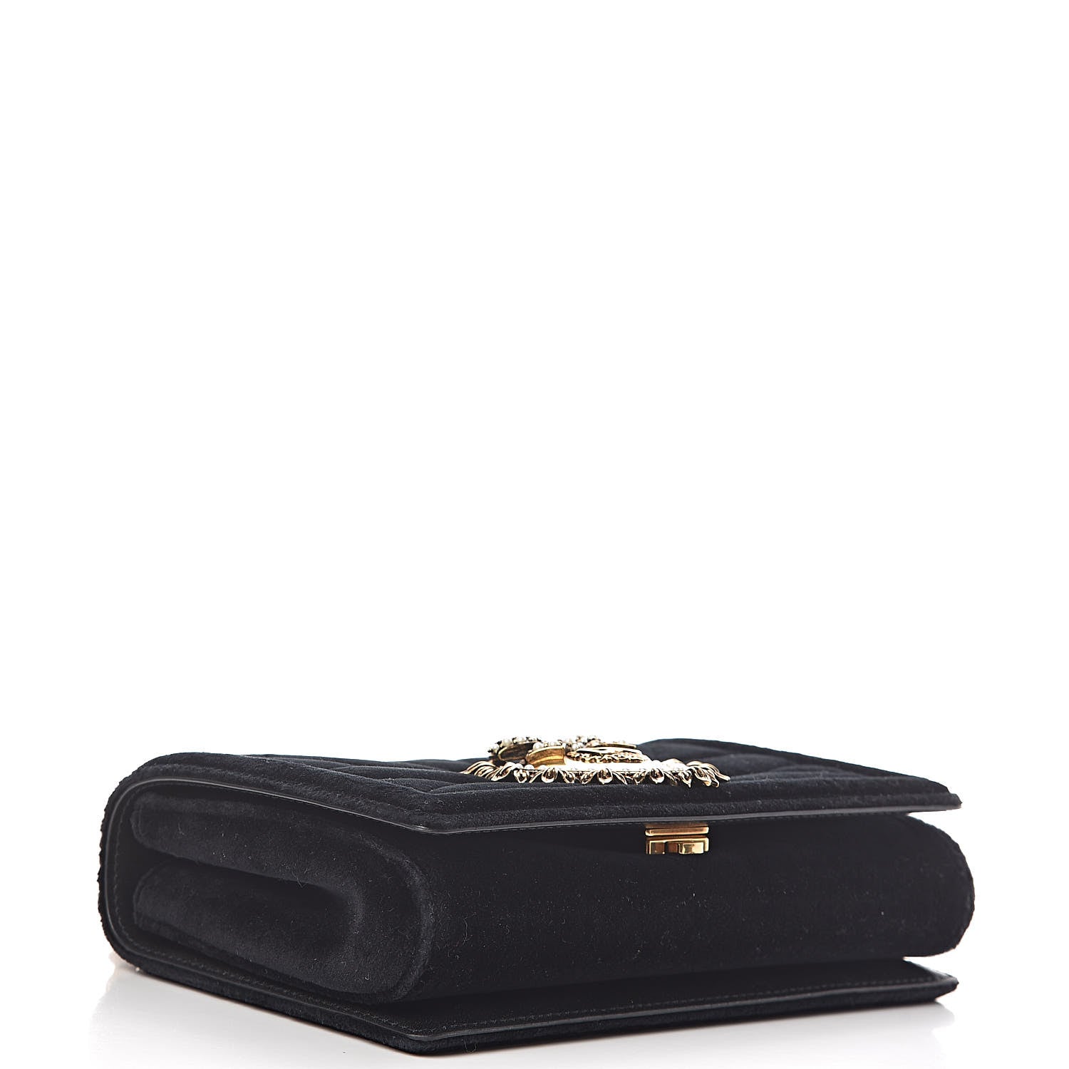 Dolce & Gabbana DOLCE &GABBANA Velvet Medium Devotion Crossbody Bag Black 4 of 9