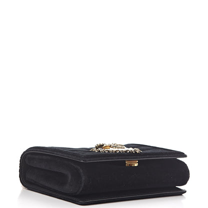 Dolce & Gabbana DOLCE &GABBANA Velvet Medium Devotion Crossbody Bag Black 4 of 9
